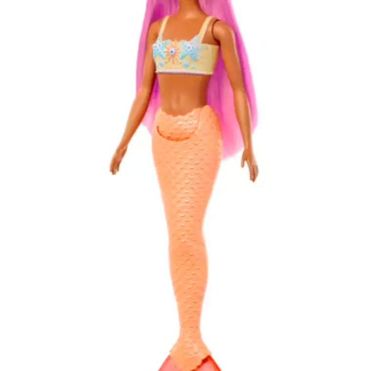 BARBIE SIRENAS CON CABELLO DE COLORES - NARANJA 3
