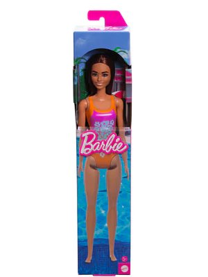 BARBIE MUÑECA DE PLAYA SORPRESA - NARANJA MORADA