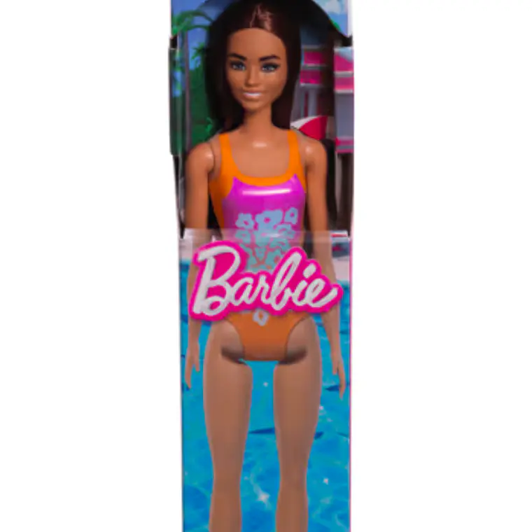 BARBIE MUÑECA DE PLAYA SORPRESA - NARANJA MORADA 2