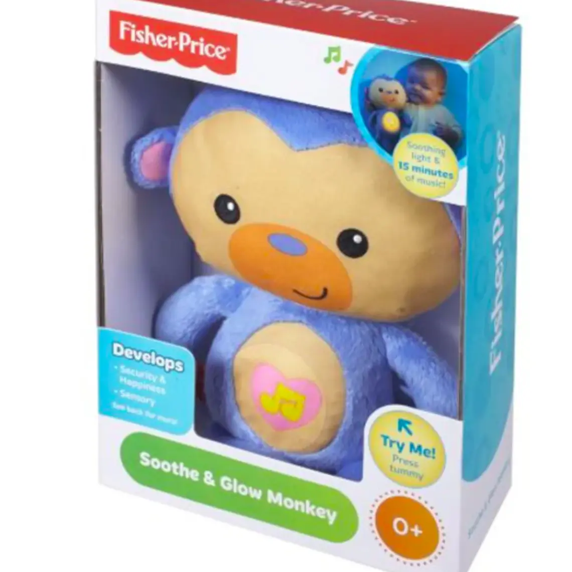 FISHER-PRICE JUGUETE PARA BEBÉS ANIMALITOS LUMINOSOS - MONO AZUL 2