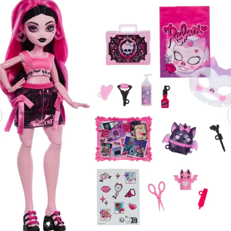 MONSTER HIGH MUÑECA SELF-SCARE SECRETS SERIE 1 SORPRESA - ROSADA 3