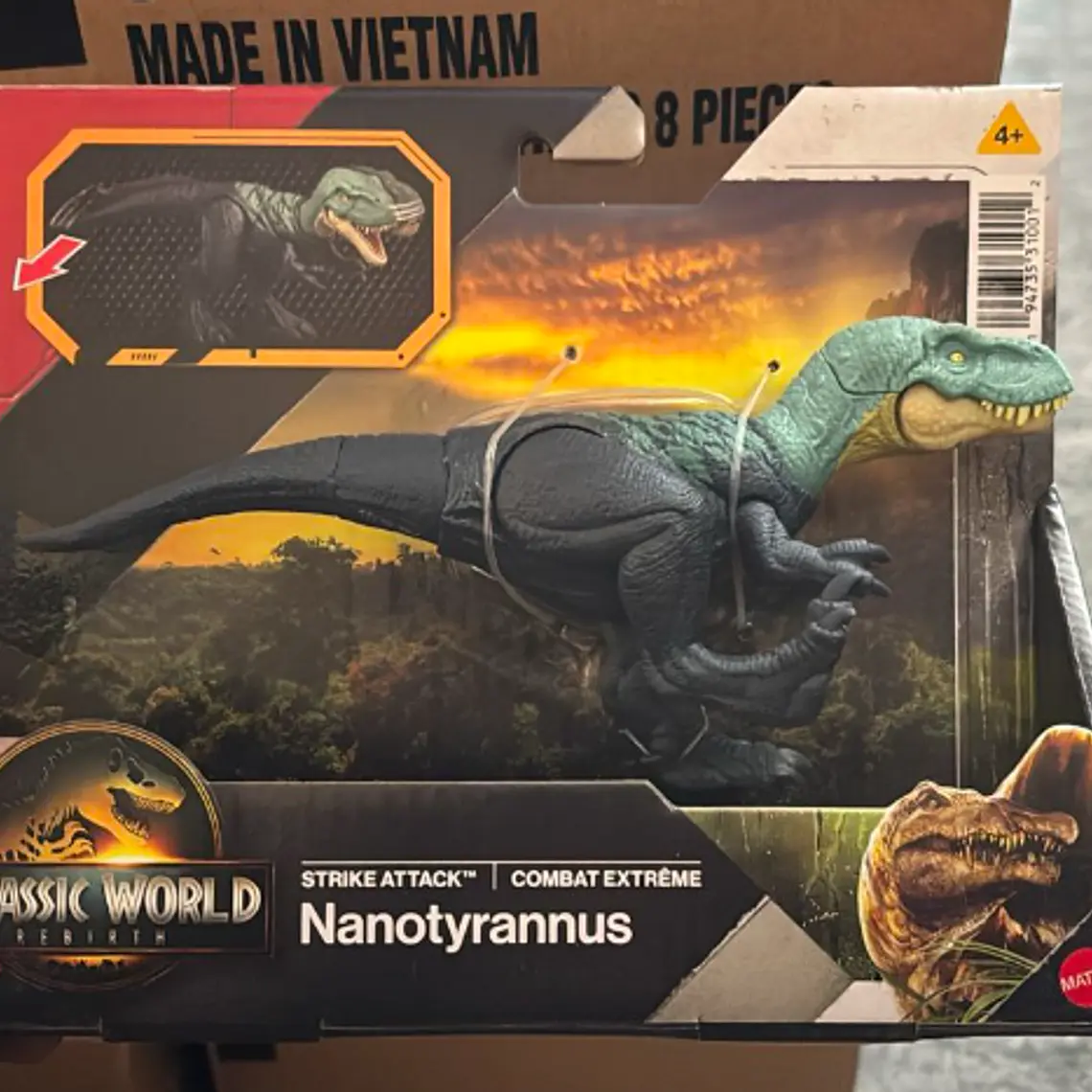 JURASSIC WORLD DINOSAURIO REBIRTH MORDIDA DE ATAQUE - NANO 1