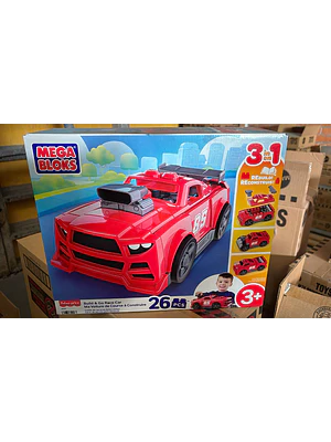 MEGA BLOKS JUGUETE DE CONSTRUCCIÓN 3 EN 1 AUTO ARMA Y ACELERA