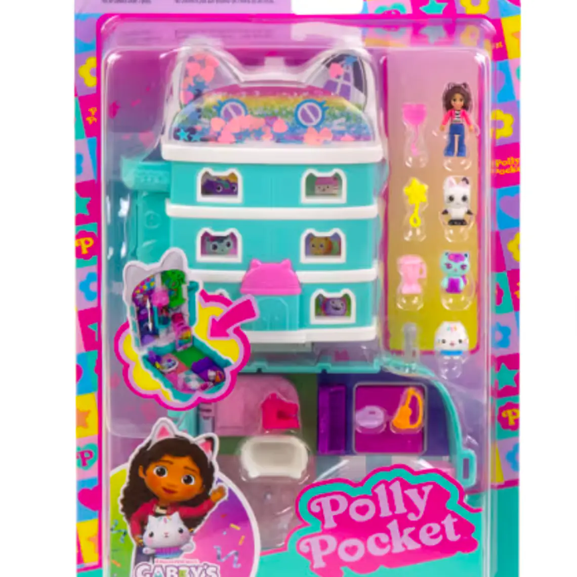 POLLY POCKET SET DE JUEGO COMPACTO GABBY'S DOLLHOUSE 2