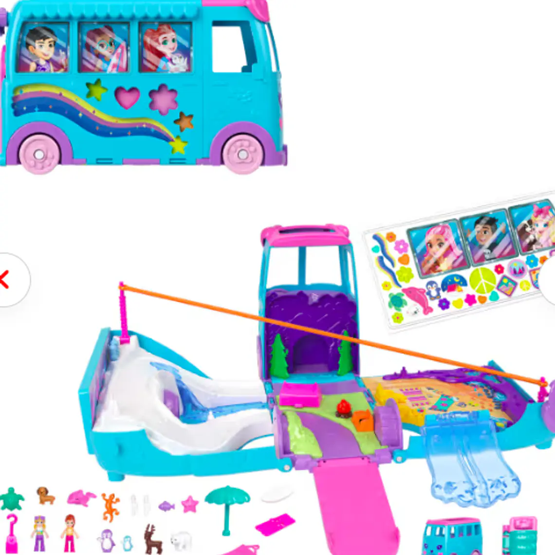 POLLY POCKET SET DE JUEGO AVENTURA SOBRE RUEDAS CON MASCOTAS 2