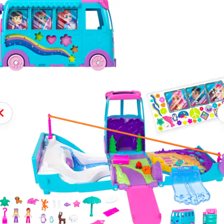 POLLY POCKET SET DE JUEGO AVENTURA SOBRE RUEDAS CON MASCOTAS 2