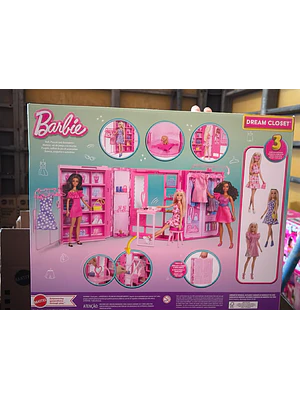 BARBIE SET CLÓSET DE LOS SUEÑOS CON ACCESORIOS Y MUÑECA