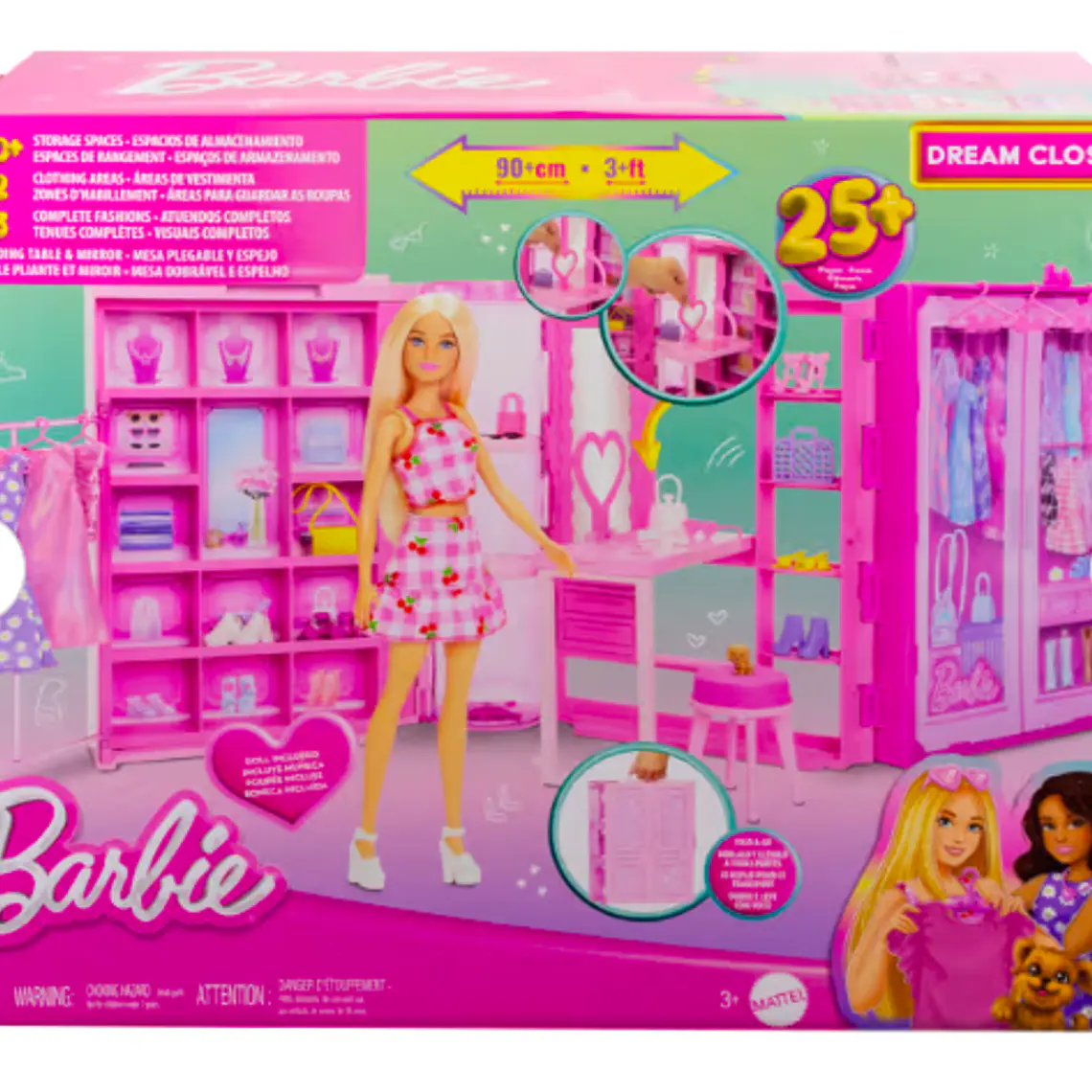 BARBIE SET CLÓSET DE LOS SUEÑOS CON ACCESORIOS Y MUÑECA 2