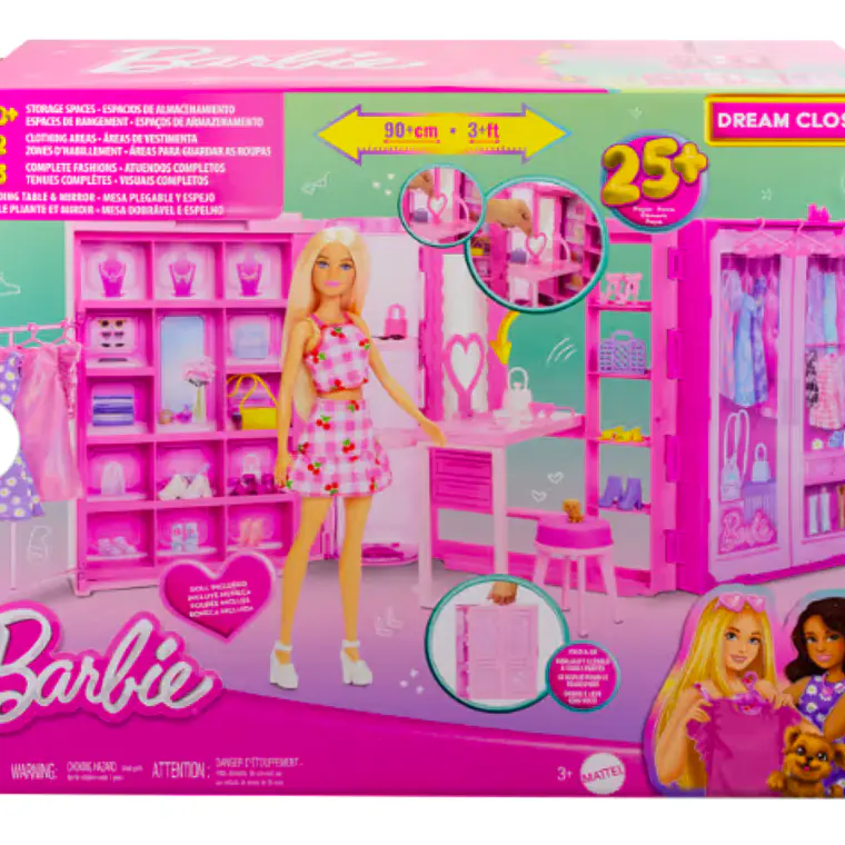 BARBIE SET CLÓSET DE LOS SUEÑOS CON ACCESORIOS Y MUÑECA 2