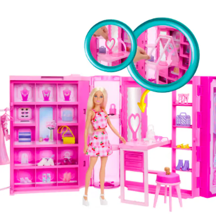 BARBIE SET CLÓSET DE LOS SUEÑOS CON ACCESORIOS Y MUÑECA 3