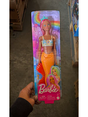 BARBIE SIRENAS CON CABELLO DE COLORES - NARANJA