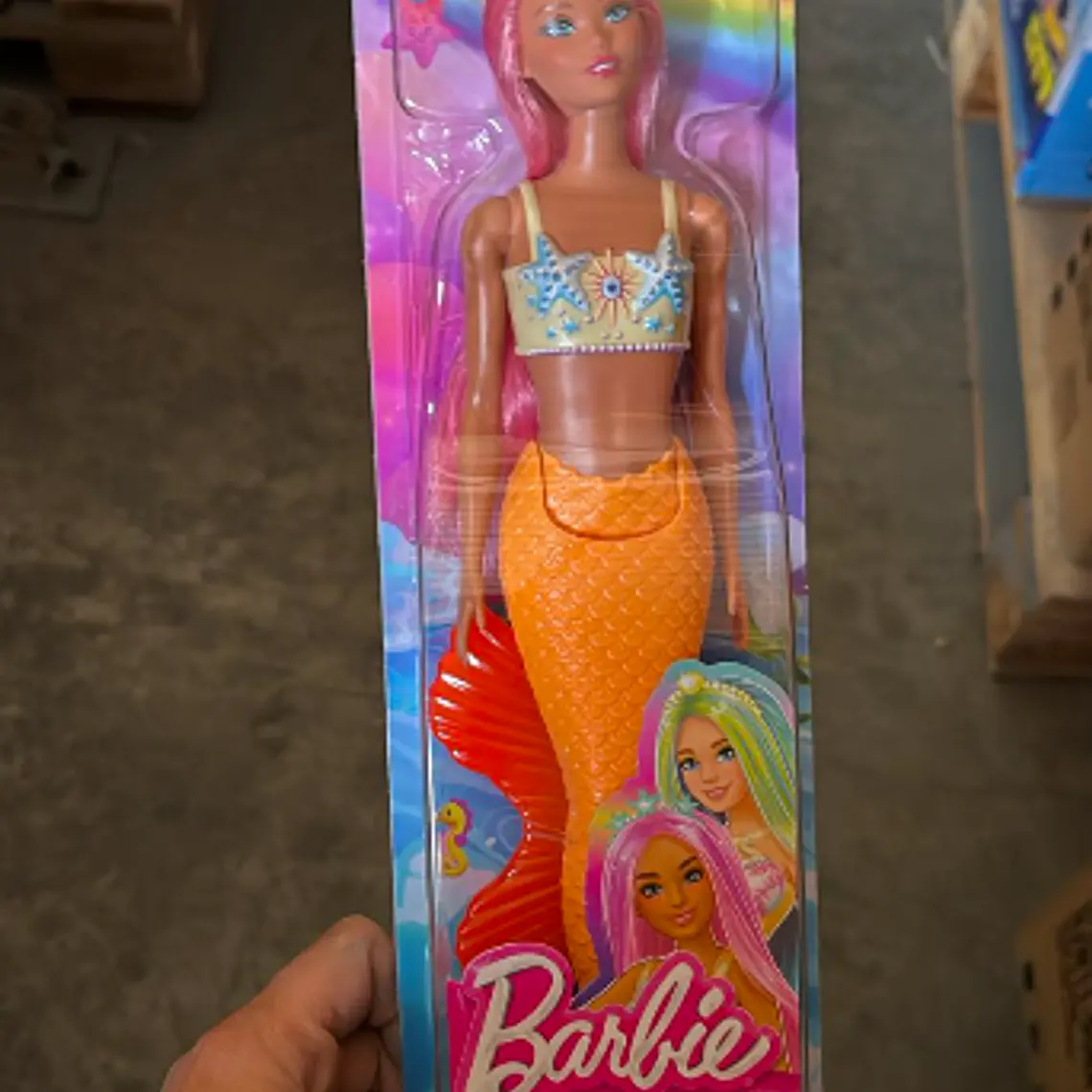 BARBIE SIRENAS CON CABELLO DE COLORES - NARANJA 1