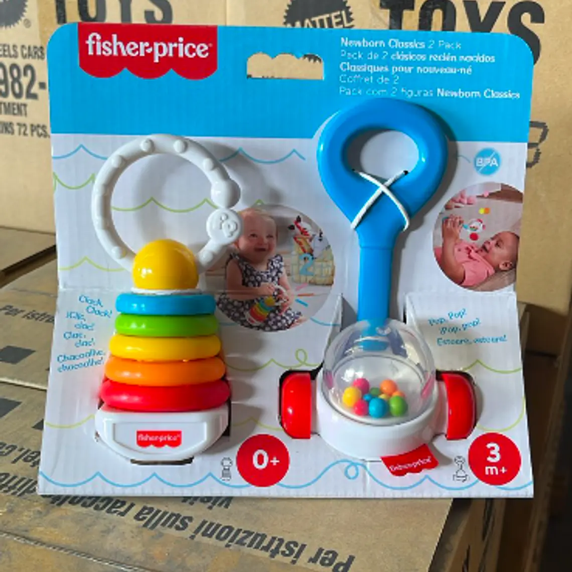 SET FISHER - PRICE BÁSICOS DIVERTIDOS SONAJAS BEBÉ NACIMIENTO 1