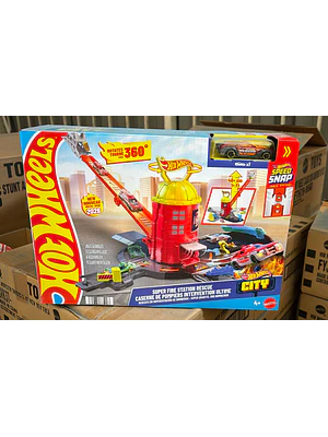 HOT WHEELS PISTA DE JUGUETE SUPER PISTA ESTACIÓN DE BOMBEROS