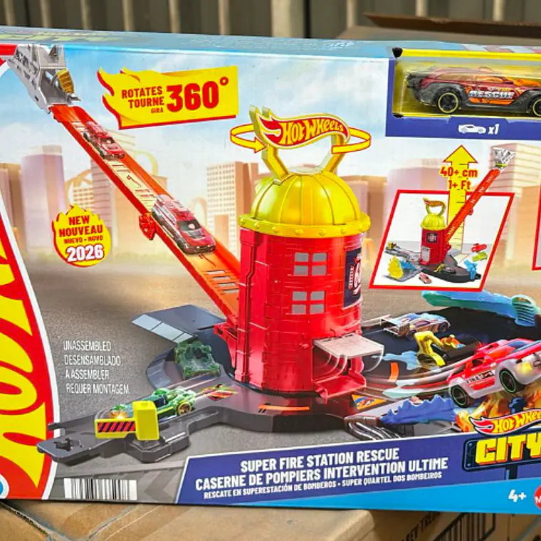 HOT WHEELS PISTA DE JUGUETE SUPER PISTA ESTACIÓN DE BOMBEROS 1