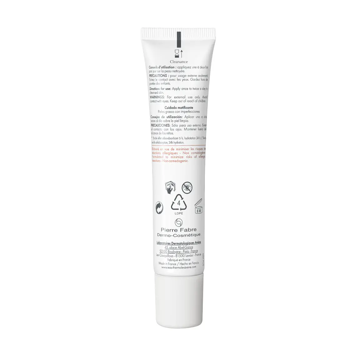 AVENE CLEANANCE EXPERT GEL CUIDADO MATIFICANTE (40 ML) I VENCE:30-06-2027 6