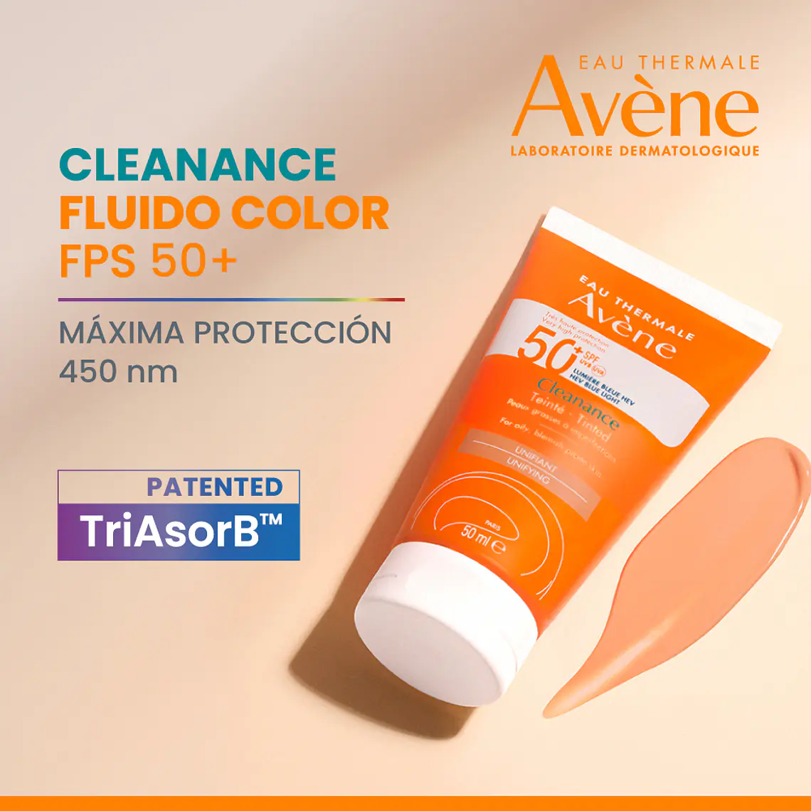 AVENE SOLAR CLEANANCE CON COLOR SPF50+ (50 ML) I VENCE: 30-11-2027 9