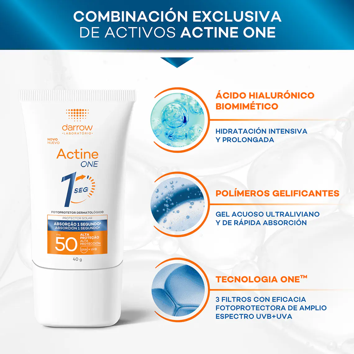 DARROW FOTOPROTECTOR ACTINE ONE SPF 50 (40 ML) I VENCE: 28-02-2027 7