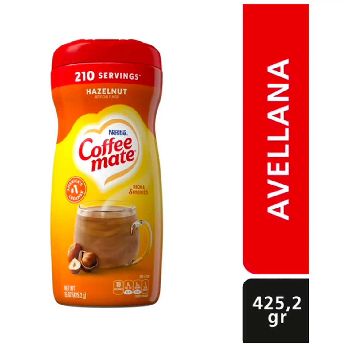 PACK 6 UNIDADES CREMA PARA CAFÉ EN POLVO SABOR AVELLANA 425,2 GR - $3.498 POR UNIDAD  (VENCE: 09-10-26) 2