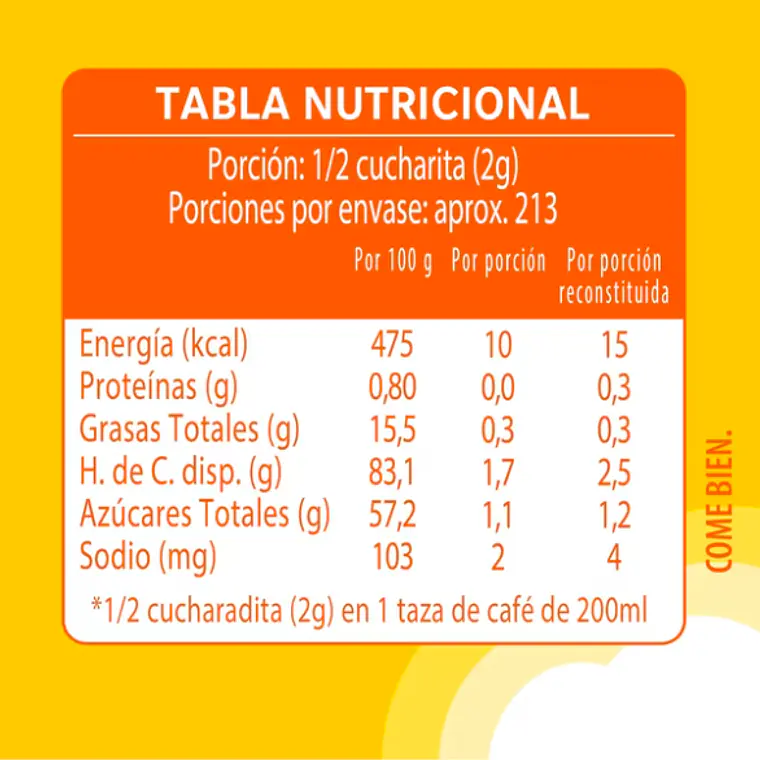 PACK 6 UNIDADES CREMA PARA CAFÉ EN POLVO SABOR AVELLANA 425,2 GR - $3.498 POR UNIDAD  (VENCE: 09-10-26) 6