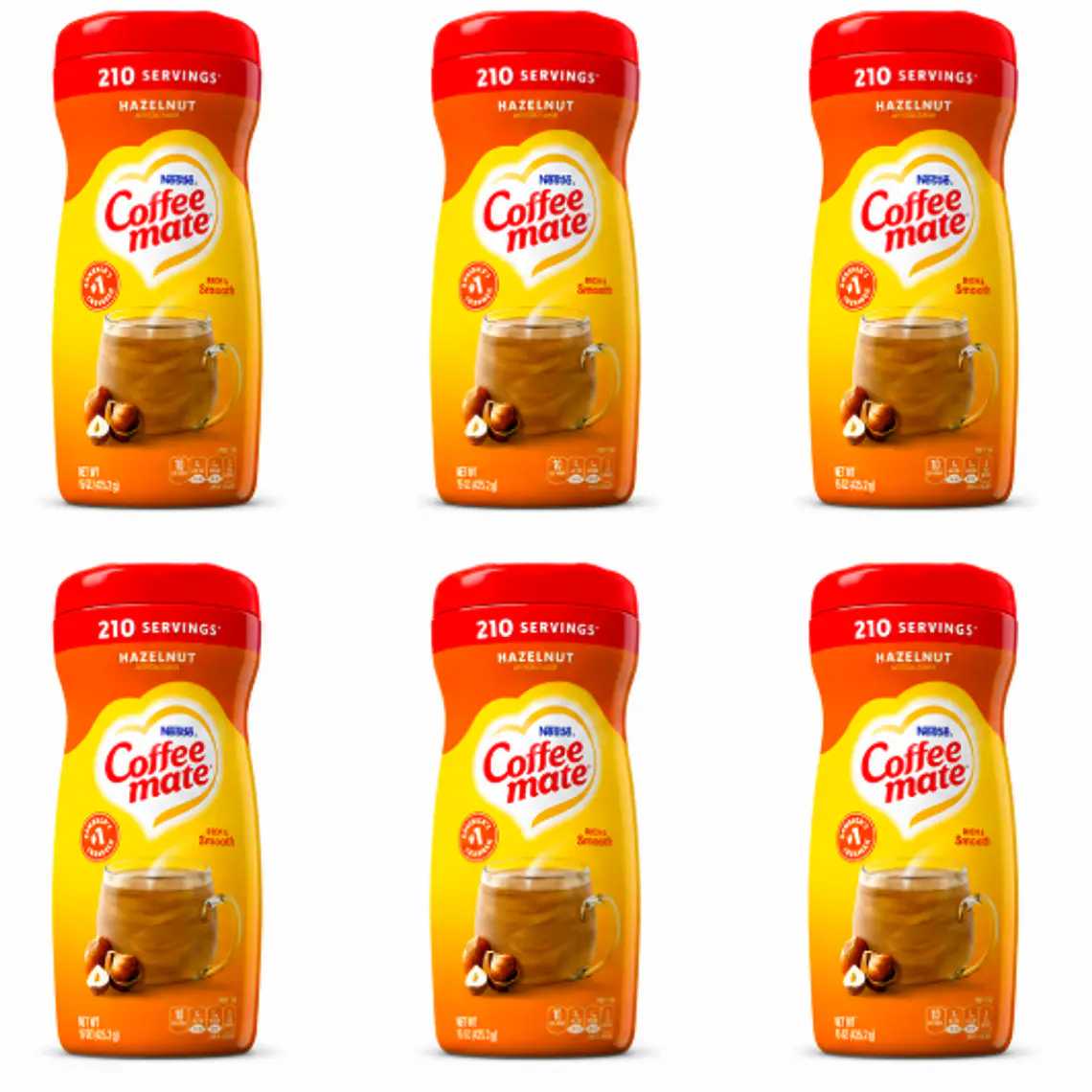 PACK 6 UNIDADES CREMA PARA CAFÉ EN POLVO SABOR AVELLANA 425,2 GR - $3.498 POR UNIDAD  (VENCE: 09-10-26) 1