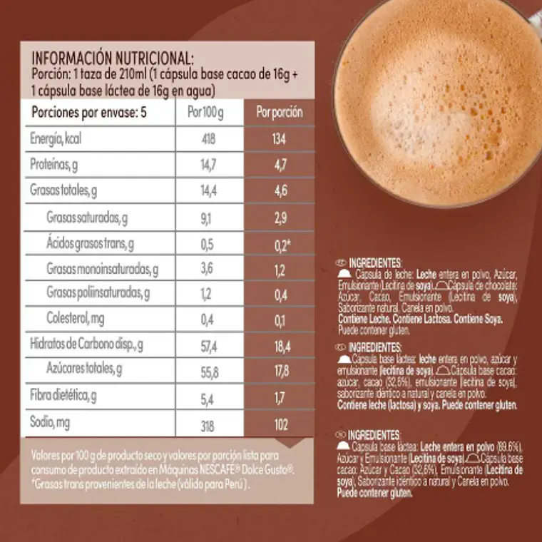 PACK 6 CAJAS (60 CÁPSULAS) DOLCE GUSTO CHOCOCINO-$3.998 POR CAJA (VENCE: 01-07-26) 6