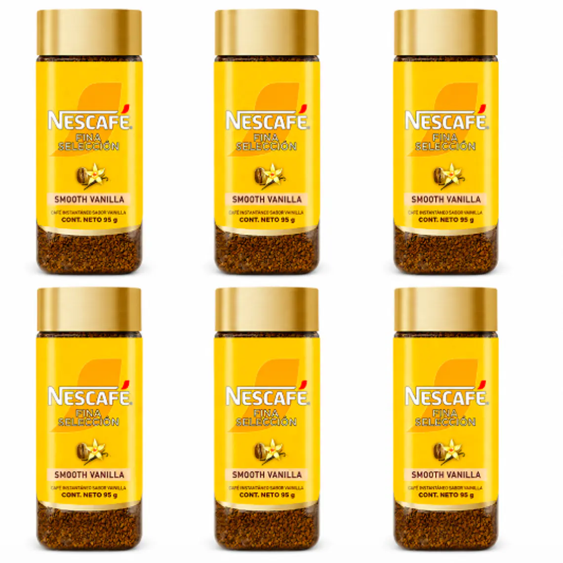 PACK 6 UNIDADES CAFÉ INSTANTÁNEO FINA SELECCIÓN SABOR VAINILLA - $5.998 POR UNIDAD (VENCE: 31-08-26) 1