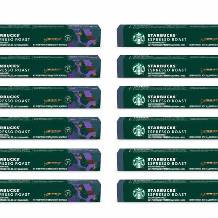 PACK 12 CAJAS (120 CÁPSULAS) STARBUCKS BY NESPRESSO ESPRESSO ROAST - $4.165 POR CAJA (VENCE: 01-08-26) 1