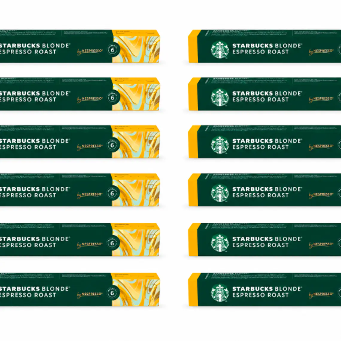 PACK 12 CAJAS (120 CÁPSULAS) STARBUCKS BY NESPRESSO BLONDE ESPRESSO ROAST - $4.165 POR CAJA (VENCE: 10-07-26) 1