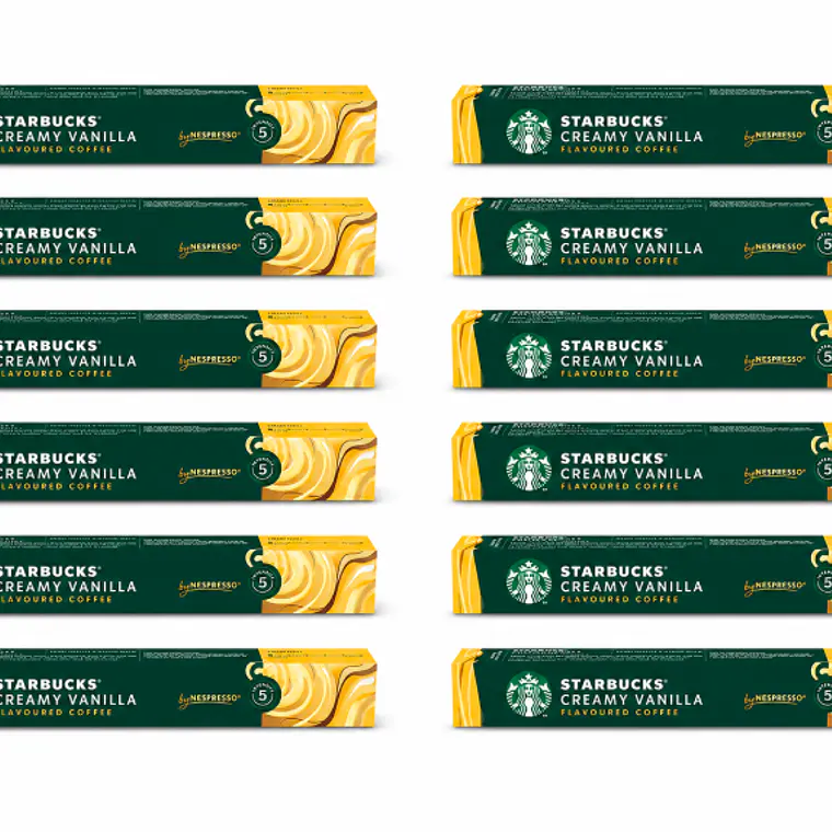 PACK 12 CAJAS (120 CÁPSULAS) STARBUCKS BY NESPRESSO CREAMY VANILLA - $4.165 POR CAJA (VENCE: 22-07-26) 1
