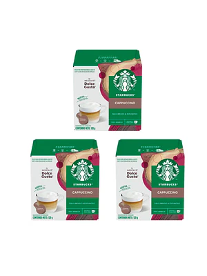 PACK 3 CAJAS (36 CÁPSULAS) STARBUCKS DOLCE GUSTO CAPPUCCINO - $5.663 POR CAJA (VENCE: 31-07-26)