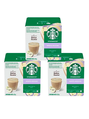 PACK 3 CAJAS (36 CÁPSULAS) STARBUCKS DOLCE GUSTO WHITE MOCHA - $5.663 POR CAJA (VENCE: 31-08-26)
