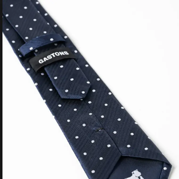 CORBATA SEDA MODELO SCOOBY PUNTOS PLATEADOS 3