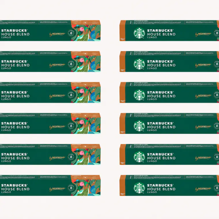 PACK 12 CAJAS (120 CÁPSULAS) STARBUCKS BY HOUSE BLEND LUNGO - $4.165 POR CAJA (VENCE DESDE: 18-08-2026) 1