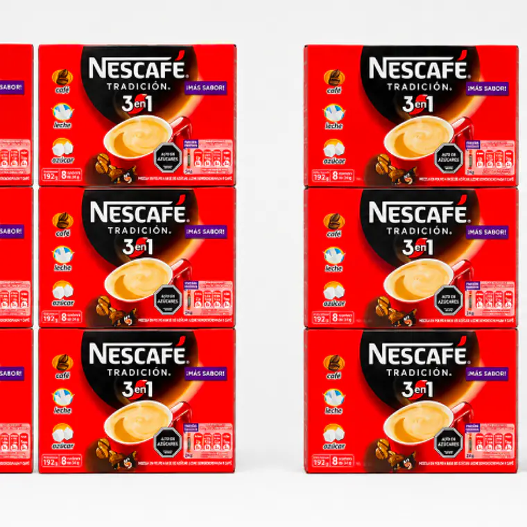 PACK 12 CAJAS (96 SACHETS) NESCAFÉ 3 EN 1 DE CAFÉ - $2.499 POR CAJA (VENCE: 31-07-26) 1