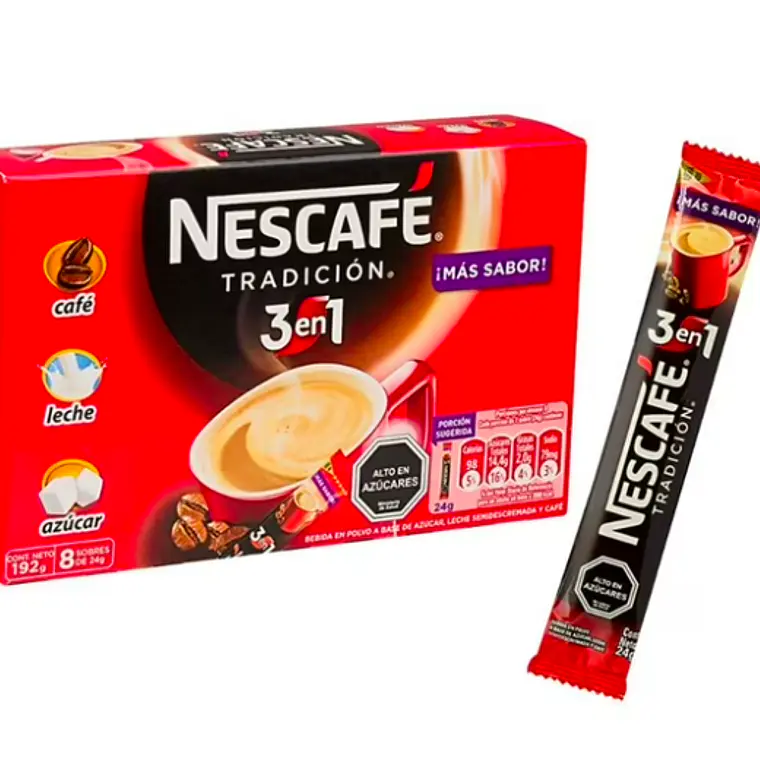 PACK 12 CAJAS (96 SACHETS) NESCAFÉ 3 EN 1 DE CAFÉ - $2.499 POR CAJA (VENCE: 31-07-26) 2