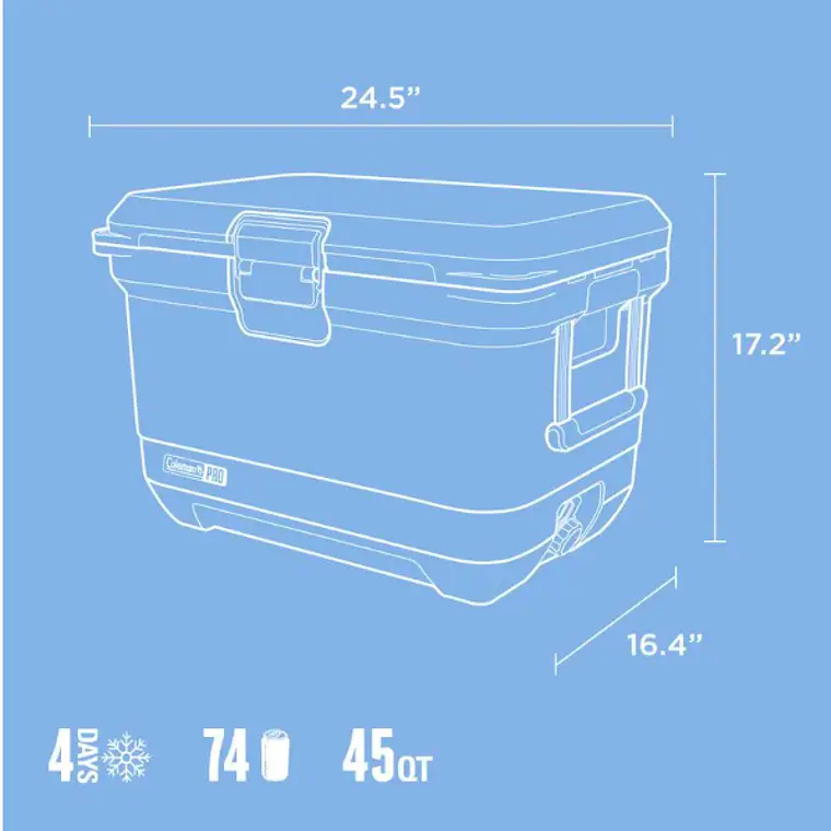 COOLER COLEMAN PRO 45QT/43LTS BLUE SKY 10