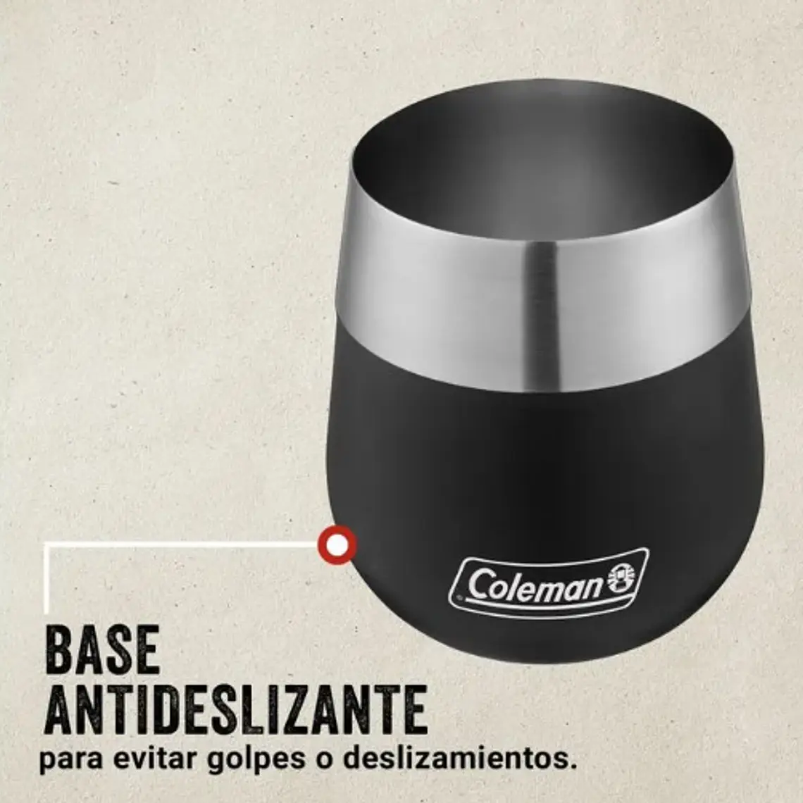 VASO DE ACERO INOXIDABLE COLEMAN CLARET 384ML NEGRO 6