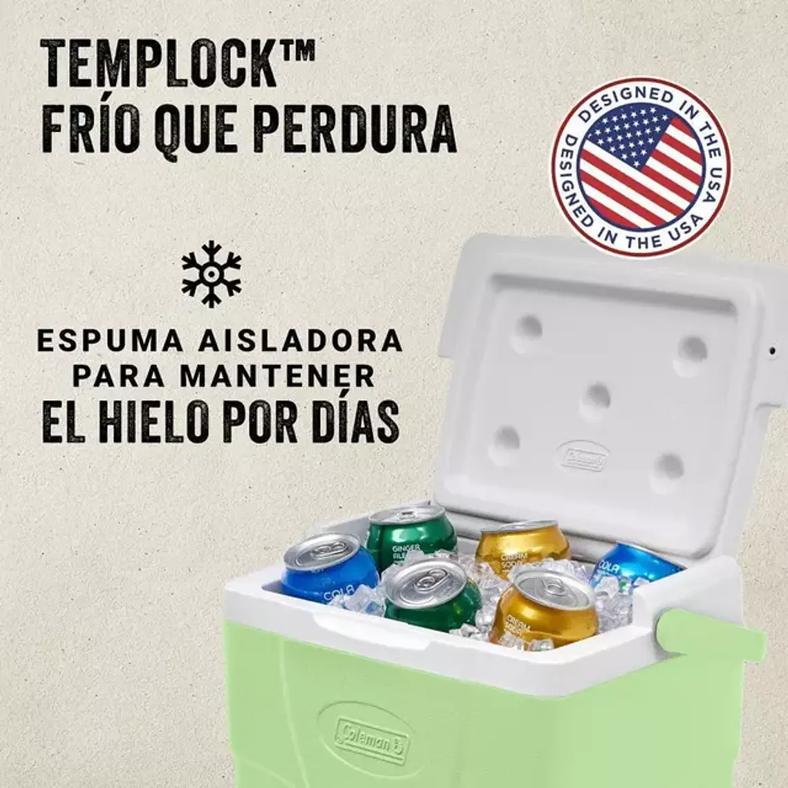 COOLER COLEMAN CHILLER 9QT/9LTS VERDE CLARO 2