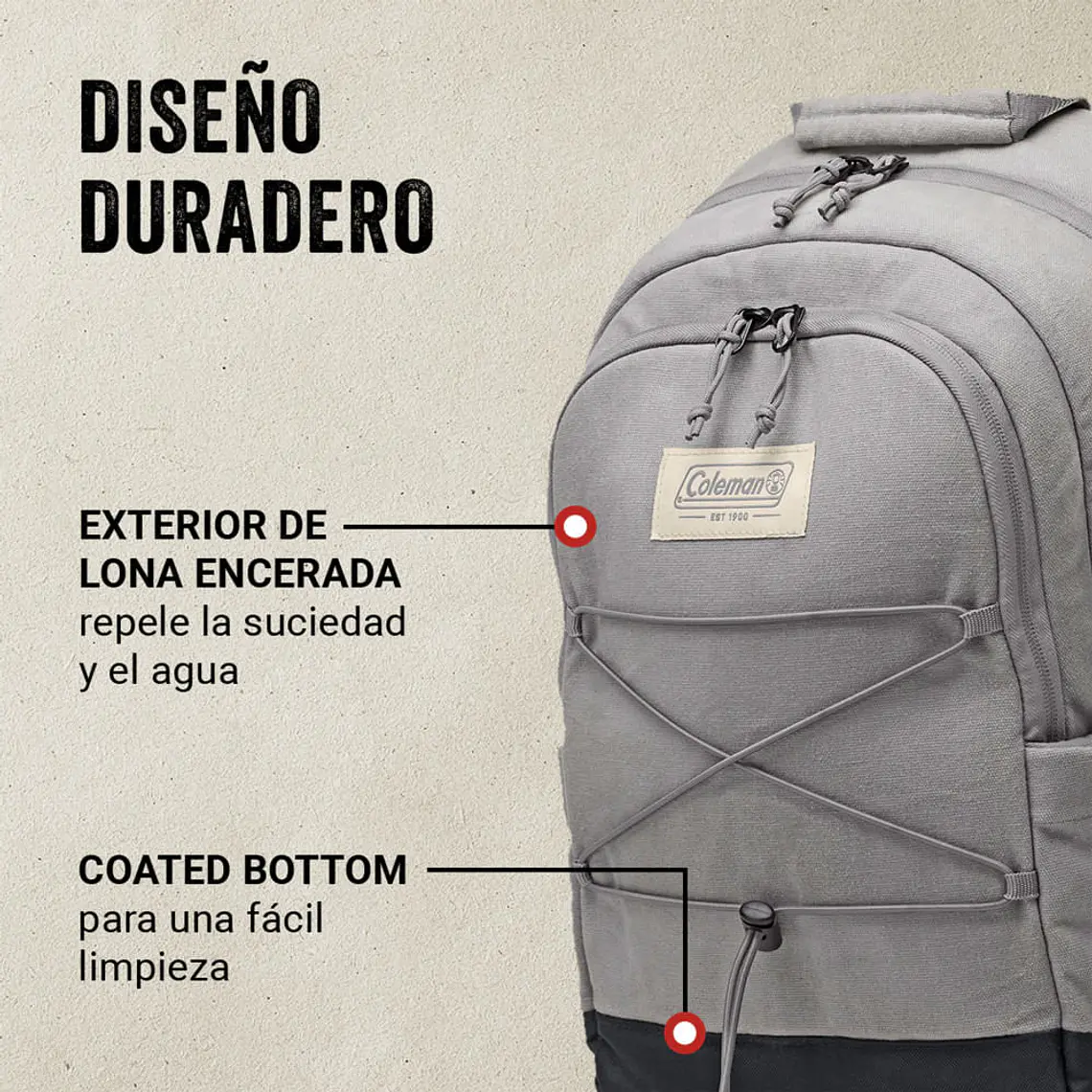 MOCHILA COOLER COLEMAN BACKROADS 30 LATAS  GRIS 2