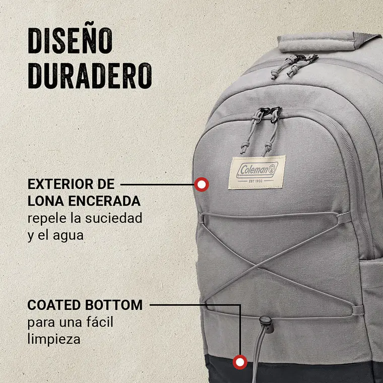 MOCHILA COOLER COLEMAN BACKROADS 30 LATAS  GRIS 2