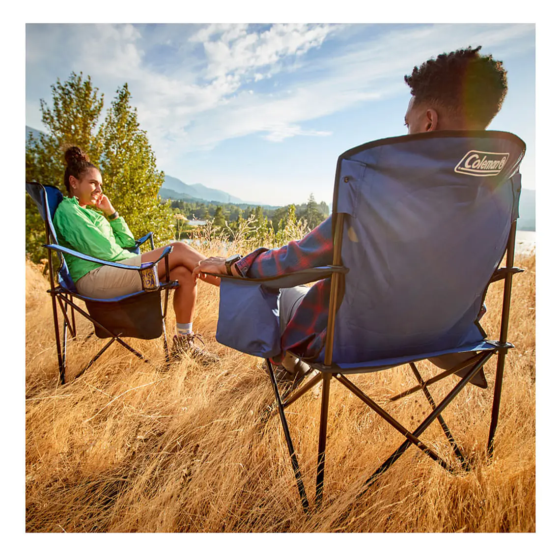 SILLA CON COOLER COLEMAN QUAD AZUL 9
