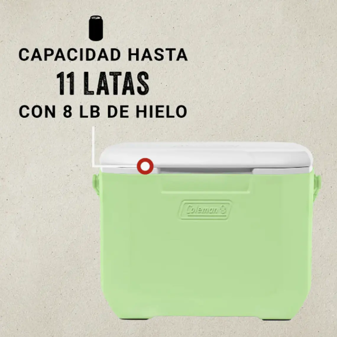COOLER COLEMAN CHILLER 16QT/15LTS VERDE CLARO (27.3 x 39.37 x 30.48 cm) 3