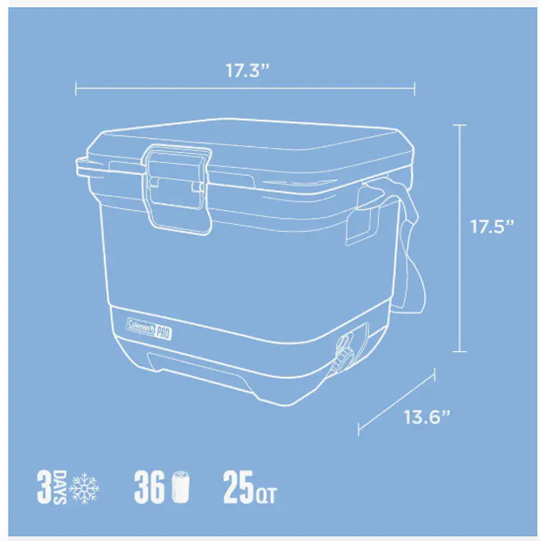 COOLER COLEMAN PRO 25QT/24LT BLUE SKY (43.99 x 34.49 x 44.5 cm) 5