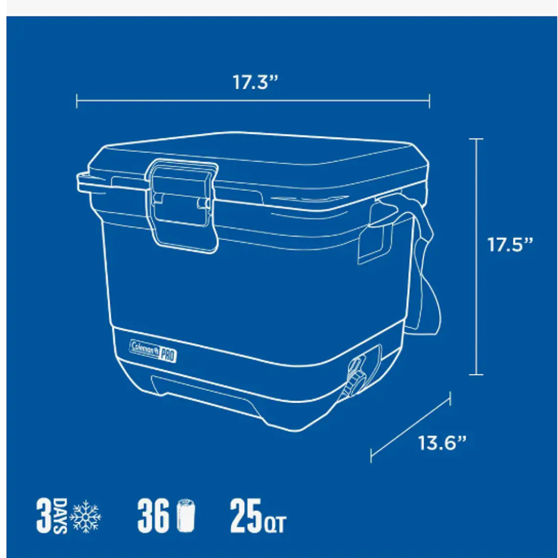 COOLER COLEMAN PRO 25QT/24LT NEPTUNE (44.5 x 34.49 x 43.99 cm) 5