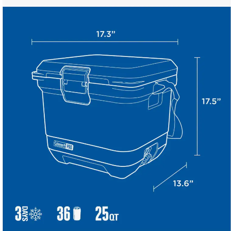 COOLER COLEMAN PRO 25QT/24LT NEPTUNE (44.5 x 34.49 x 43.99 cm) 5
