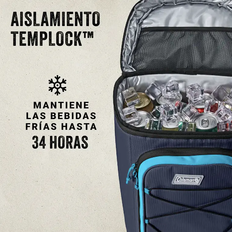 SOFT COOLER COLEMAN XPAND AZUL BLUENIGHTS 30 LATAS (20. 32 x 27.94 x 41.91 cm) 6
