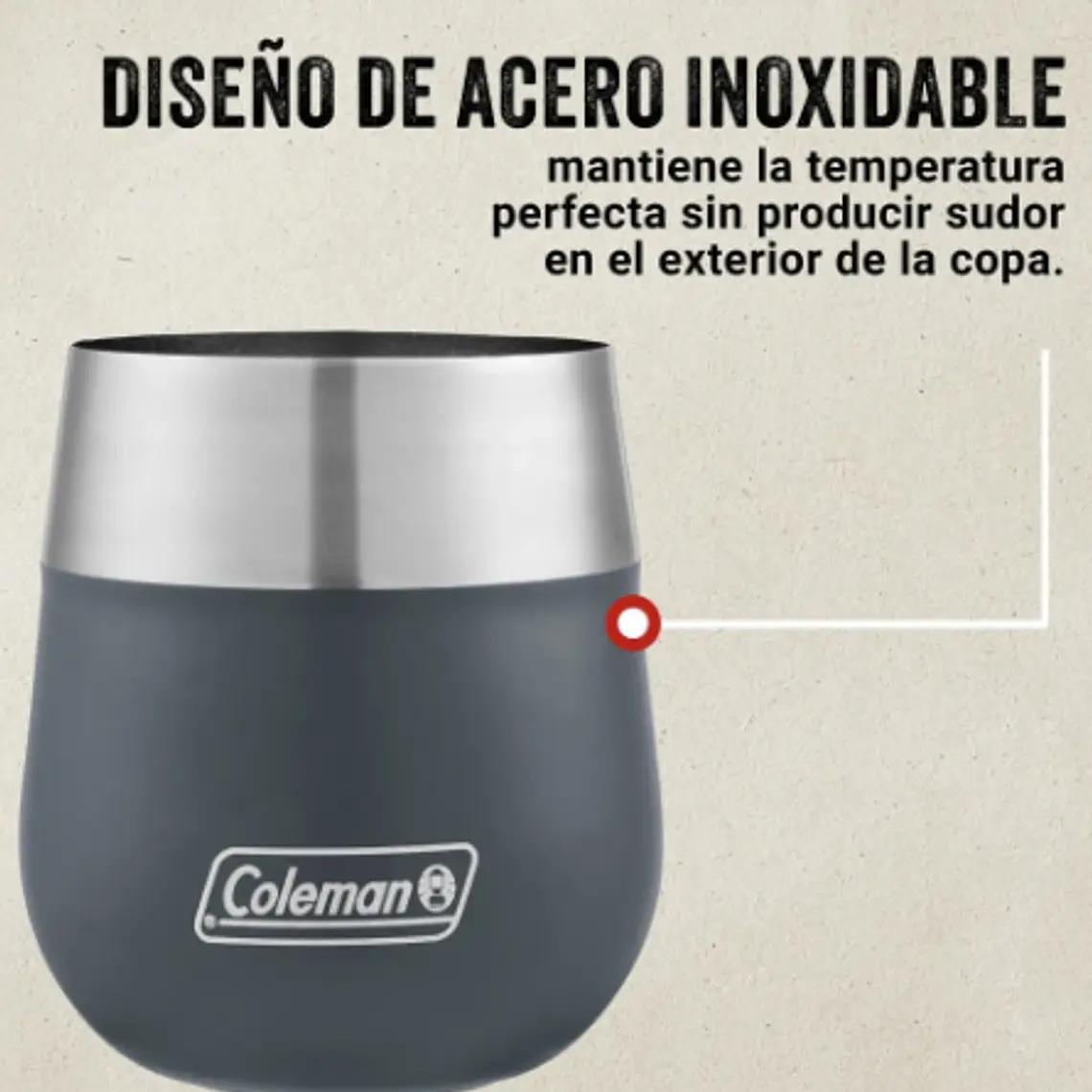 VASO DE ACERO INOXIDABLE COLEMAN CLARET SLATE 384ML (10.47 x 9.52 x 9.52 cm) 3