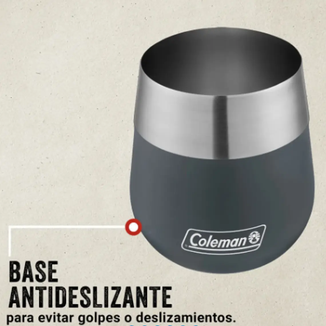 VASO DE ACERO INOXIDABLE COLEMAN CLARET SLATE 384ML (10.47 x 9.52 x 9.52 cm) 4
