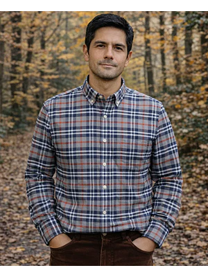 CAMISA ESCOCESA MANGA LARGA GRIS AZUL B FOR B